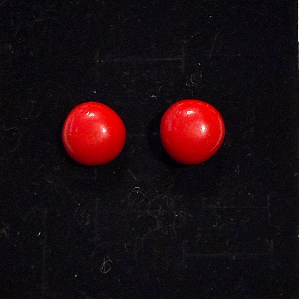 Elegant Red Stud Earrings